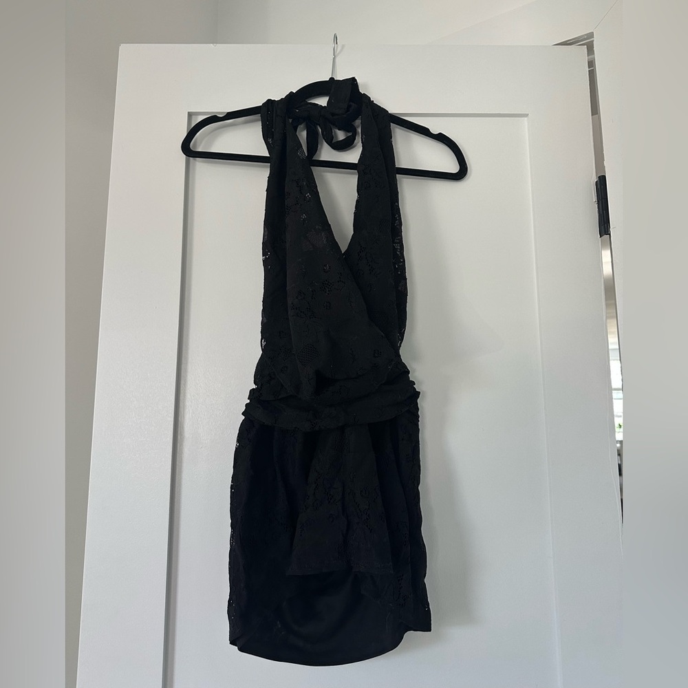 Peppermayo Black Lace Halter dress - Picture 2 of 4